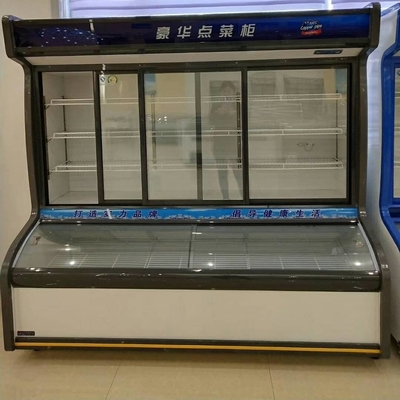 Food and beverage order counter Dishes restaurant barbecue refrigerator commercial upright freezer glass door