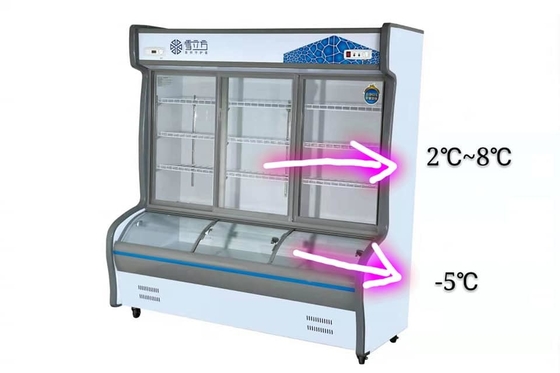 Food and beverage order counter Dishes restaurant barbecue refrigerator commercial upright freezer glass door