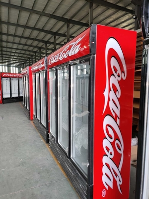 drink fridge with glass door 3 door display freezer