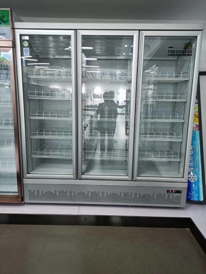 commercial glass door display freezer Convenience three glass doors Refrigerated stereoscopic display cabinet