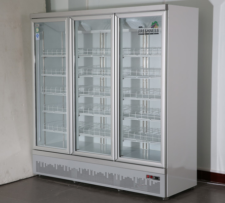 commercial glass door display freezer Convenience three glass doors Refrigerated stereoscopic display cabinet