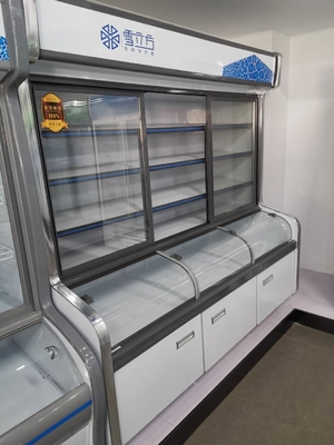 upright glass door freezer Three temperature order glass door direct cooling refrigerate and preserve cabinet