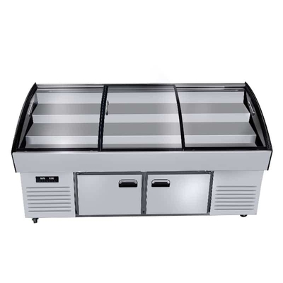 commercial glass Ladder ice table seafood barbecue display commercial order fruit fishing preservation cabinet