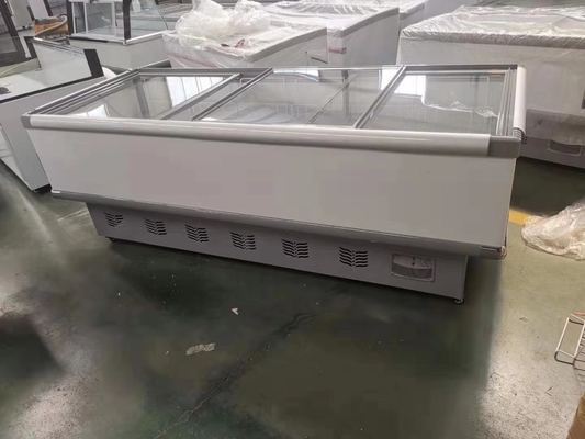 reach in freezer glass doorHorizontal island cabinet commercial  direct  cooling refrigeration and freeze display cabine