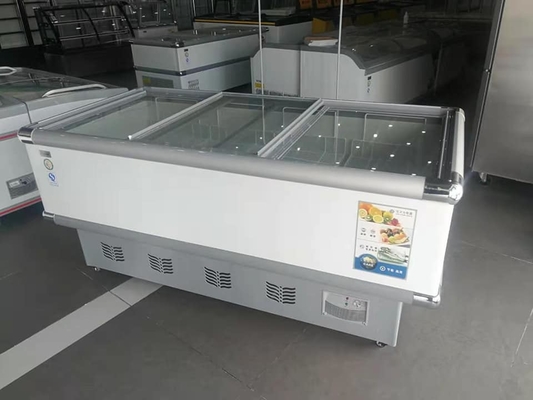 reach in freezer glass doorHorizontal island cabinet commercial  direct  cooling refrigeration and freeze display cabine