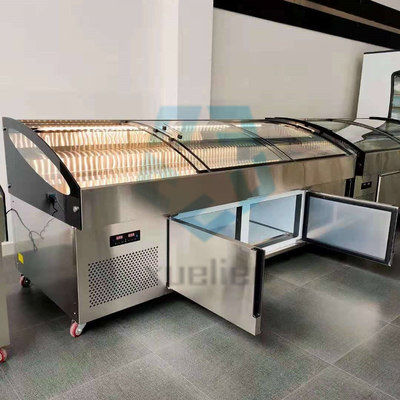 Commercial Stainless Steel Glass Door Chest Freezer 220V