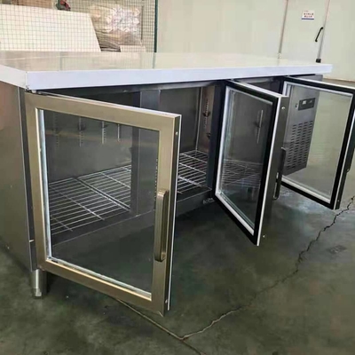 Horizontal Glass Door Stainless Steel Freezers R134A R290A