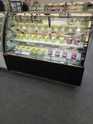 Curved Glass Cake Fridge Display Cabinet 0.9m 1.2m 1.5m 1.8m