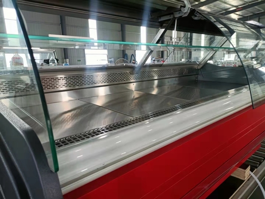 Front Flap Glass Door Deli Display Counter Fridge Meat