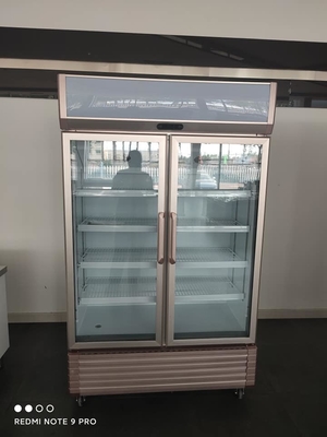 Supermarket Cold Drink Display Fridge Double Door 738L