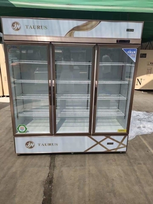 Three Door Juice Glass Door Display Freezer Fan Cooling 1138L
