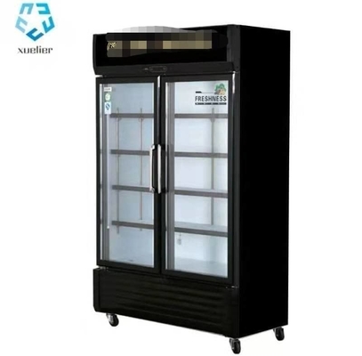 Supermarket Transparent Glass Door Display Refrigerator Vertical Bottle Chiller