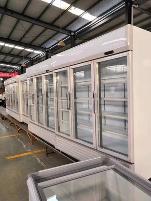Commercial Vertical Glass Door Freezer Cold Energy Drink Beverage Display Refrigerator