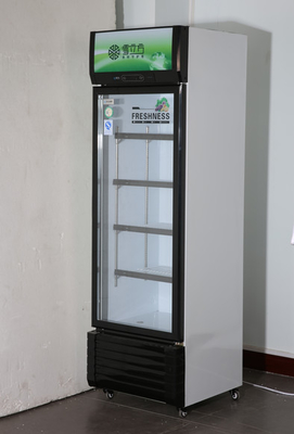 338L Drinks Glass Door Display Freezer Direct Cooling Single Door