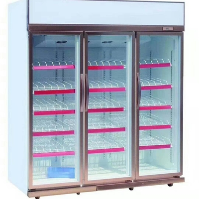 1860L Upright Glass Door Display Freezer 110V To 240V 3 Door