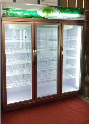 1860L Upright Glass Door Display Freezer 110V To 240V 3 Door