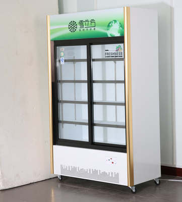 Commercial Vertical Sliding Door Beverage Display Freezer