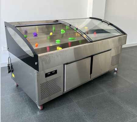 Ladder ice table seafood barbecue display commercial order fruit fishing preservation cabinet