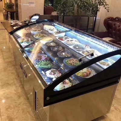 Ladder ice table seafood barbecue display commercial order fruit fishing preservation cabinet