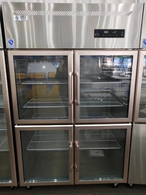 Refrigerated fresh food meat ice cream double door glass door refrigerated freezer