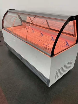 Duck neck deli freezer freezer display cabinet single and double temperature front and rear door arc glass