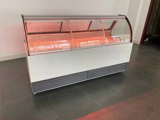 Duck neck deli freezer freezer display cabinet single and double temperature front and rear door arc glass