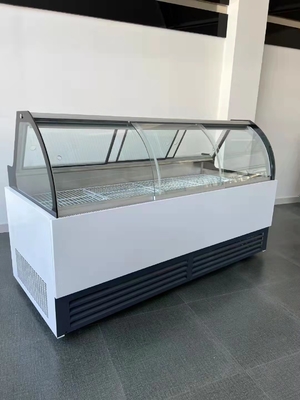 Duck neck deli freezer freezer display cabinet single and double temperature front and rear door arc glass