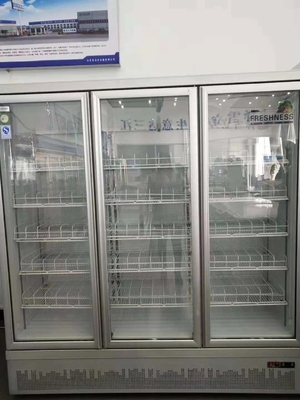 Beverage Glass Door Display Freezer Air Cooled For Supermarket Restaurant Store