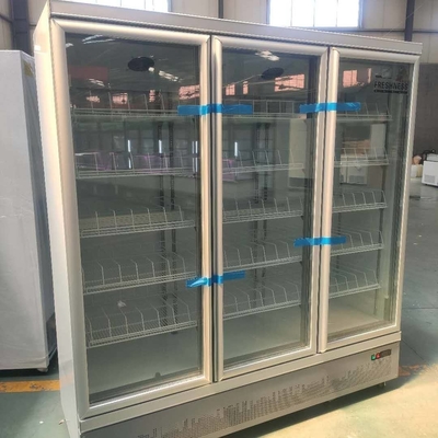 Beverage Glass Door Display Freezer Air Cooled For Supermarket Restaurant Store
