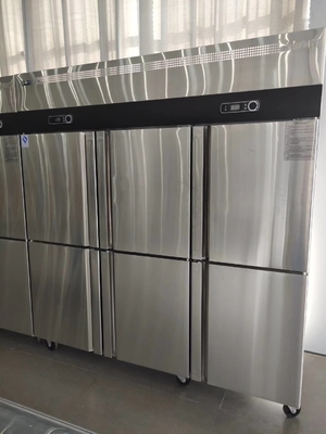 Stainless Steel Six Door Double Temperature Freezer Large Capacity