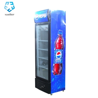 Coca-Cola Pepsi glass display cabinet door gold series vertical refrigerated preservation beverage cabinet