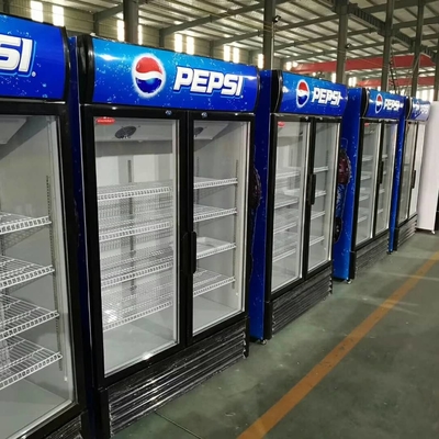 Coca-Cola Pepsi glass display cabinet door gold series vertical refrigerated preservation beverage cabinet