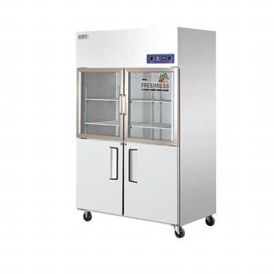 Stainless Steel Glass Door Freezer Display Cabinet Large Capacity