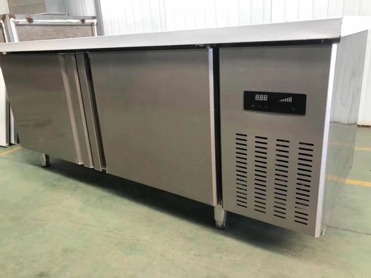 Commercial Refrigerator Workbench In The Back Kitchen Of Hotel Restaurant