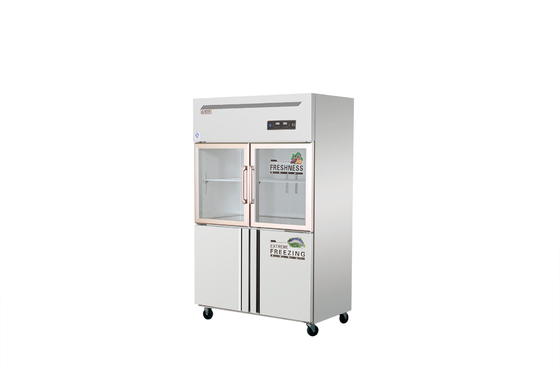 Double Glass Door Stainless Steel Freezer 4 Door Commercial