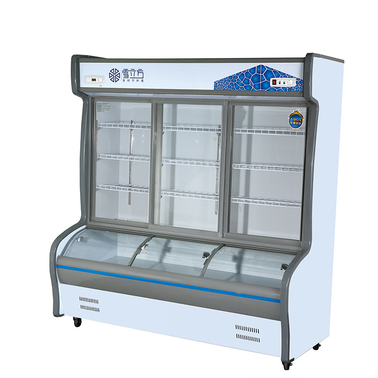 Food and beverage order counter Dishes restaurant barbecue refrigerator commercial upright freezer glass door