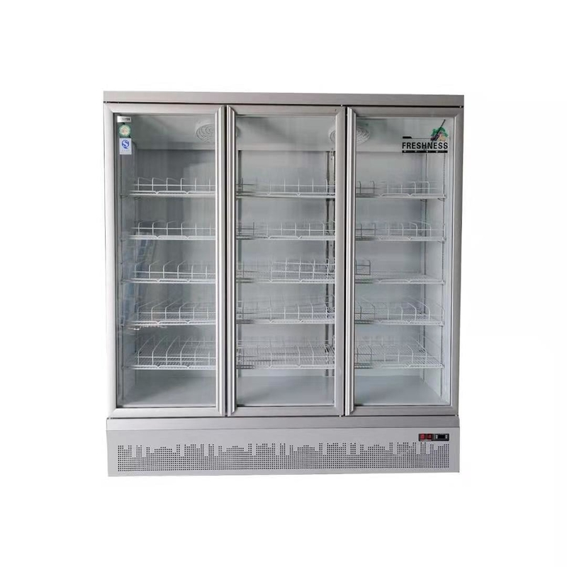 commercial glass door display freezer Convenience three glass doors Refrigerated stereoscopic display cabinet