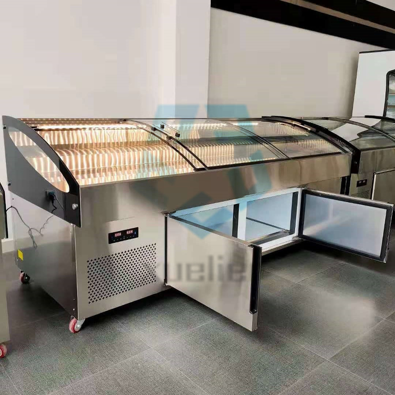 220V Glass Door Chest Freezer R134A Or R290A Painted Steel