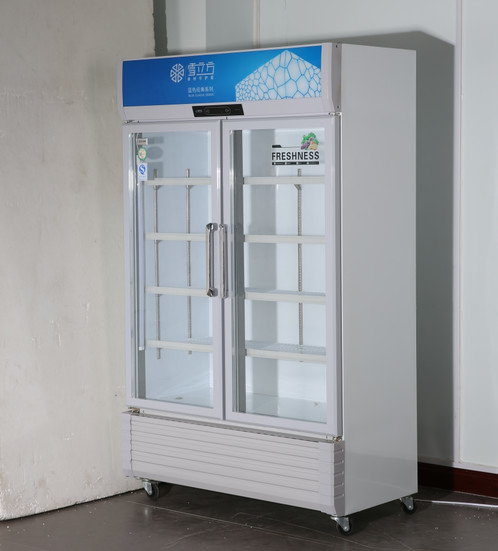 Supermarket Transparent Glass Door Display Refrigerator Vertical Bottle Chiller