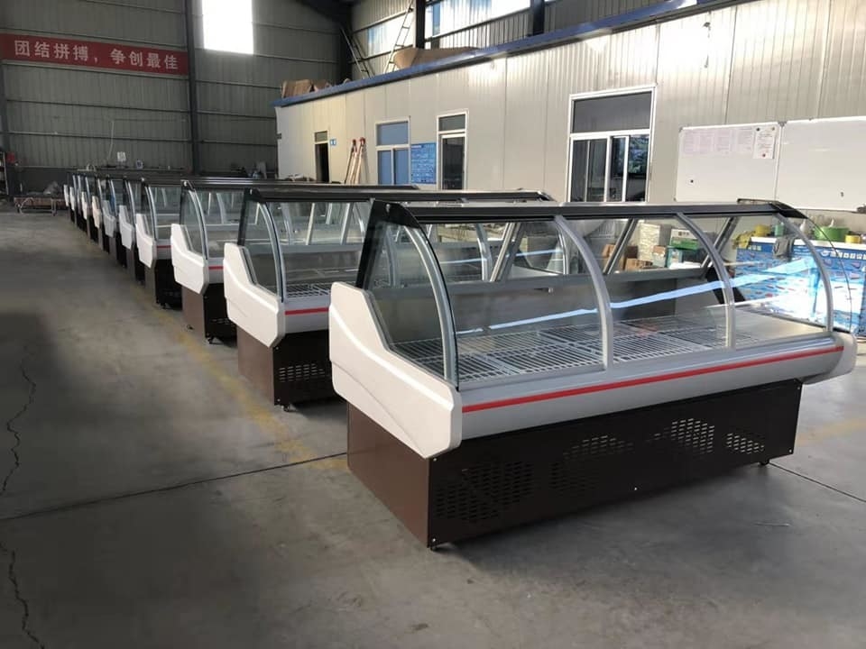 Sliding Door Butcher Meat Freezer Direct Cooling 220V