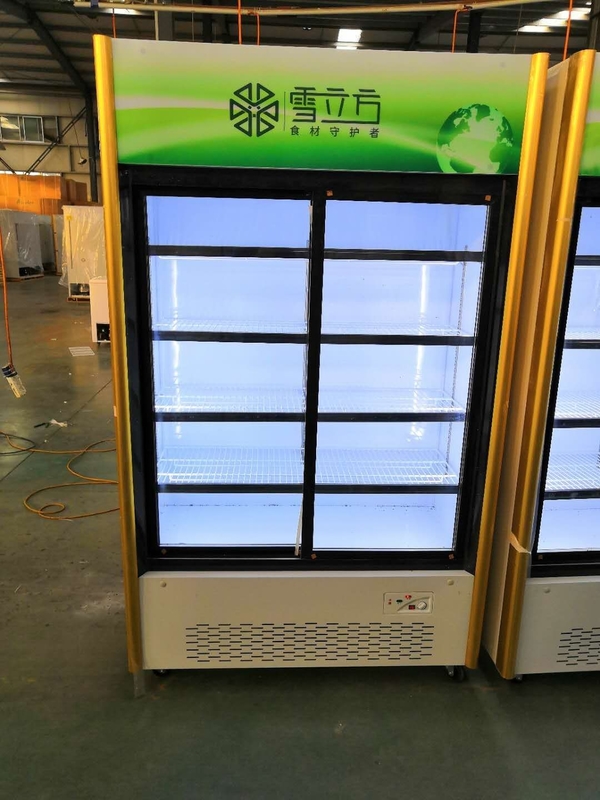 Commercial Vertical Sliding Door Beverage Display Freezer