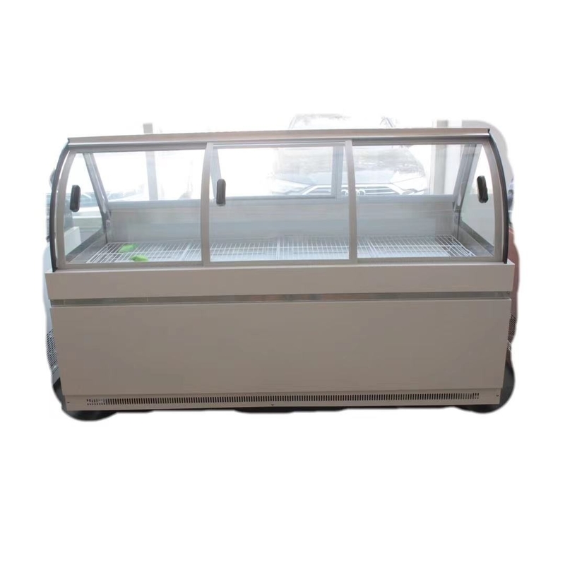 Duck neck deli freezer freezer display cabinet single and double temperature front and rear door arc glass