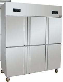 Stainless Steel Six Door Double Temperature Freezer Large Capacity