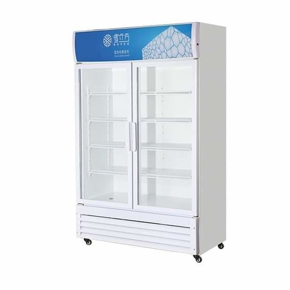 Direct Cooled Beverage Display Cabinet Double Door Fresh Keeping Cabinet
