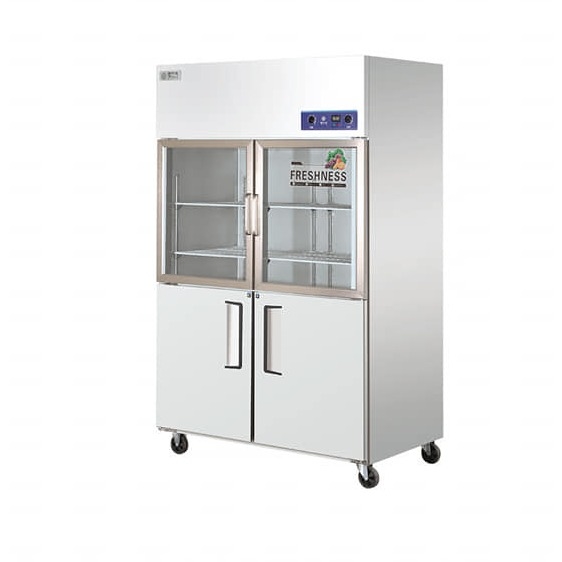 Stainless Steel Glass Door Freezer Display Cabinet Large Capacity